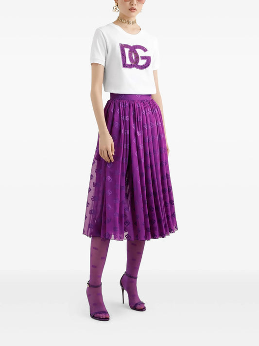 Dolce & Gabbana logo-print midi skirt