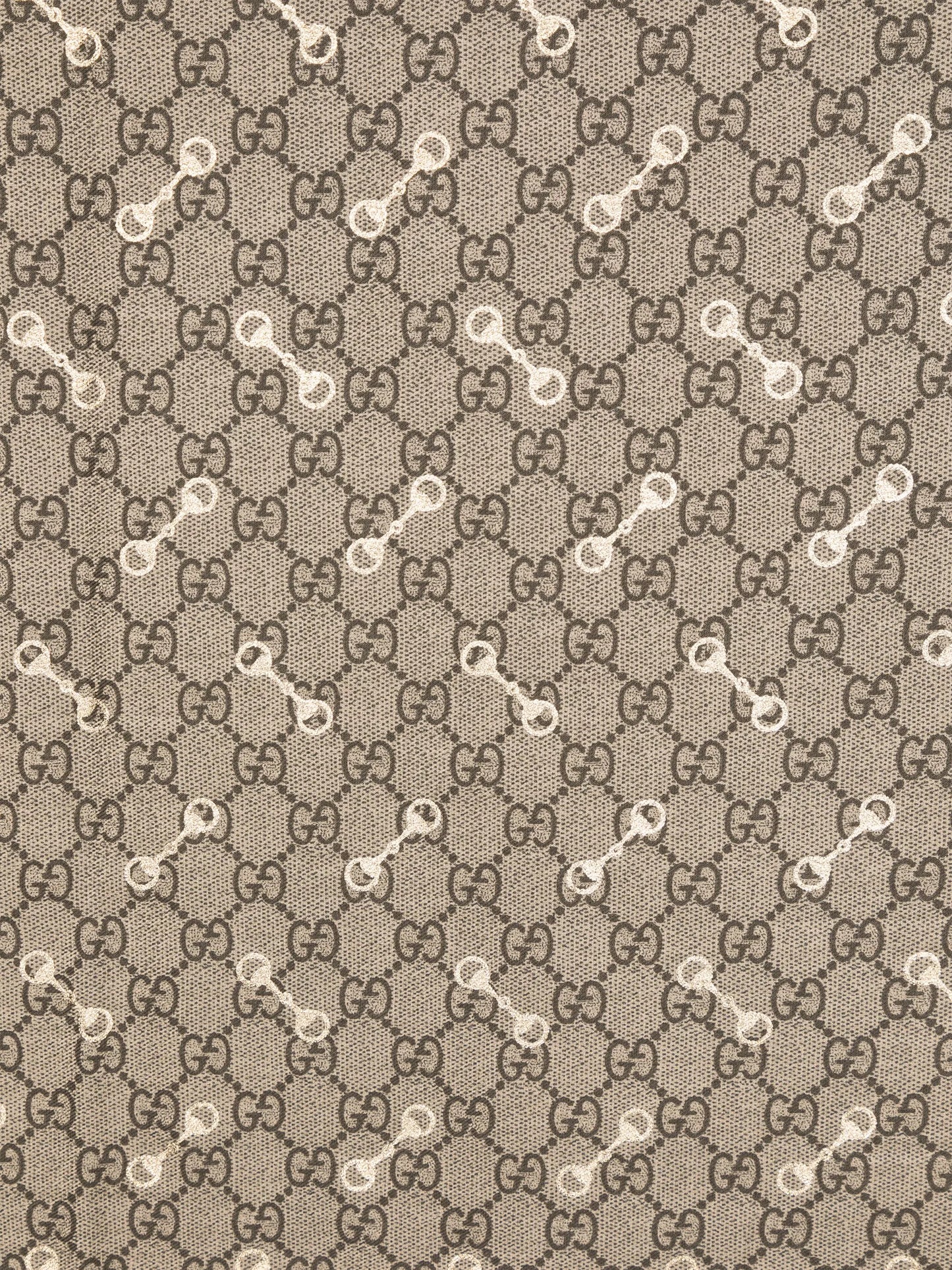 GG Horsebit-print frayed scarf