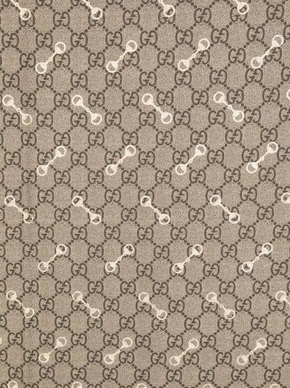 GG Horsebit-print frayed scarf