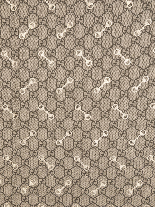 GG Horsebit-print frayed scarf