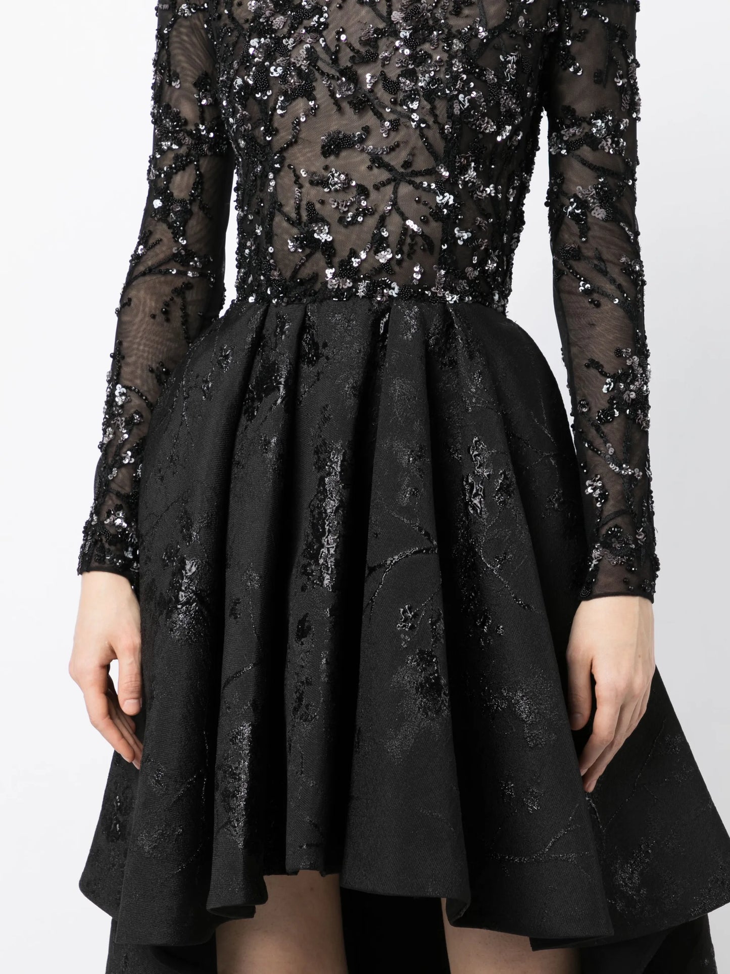 brocade beaded dress
