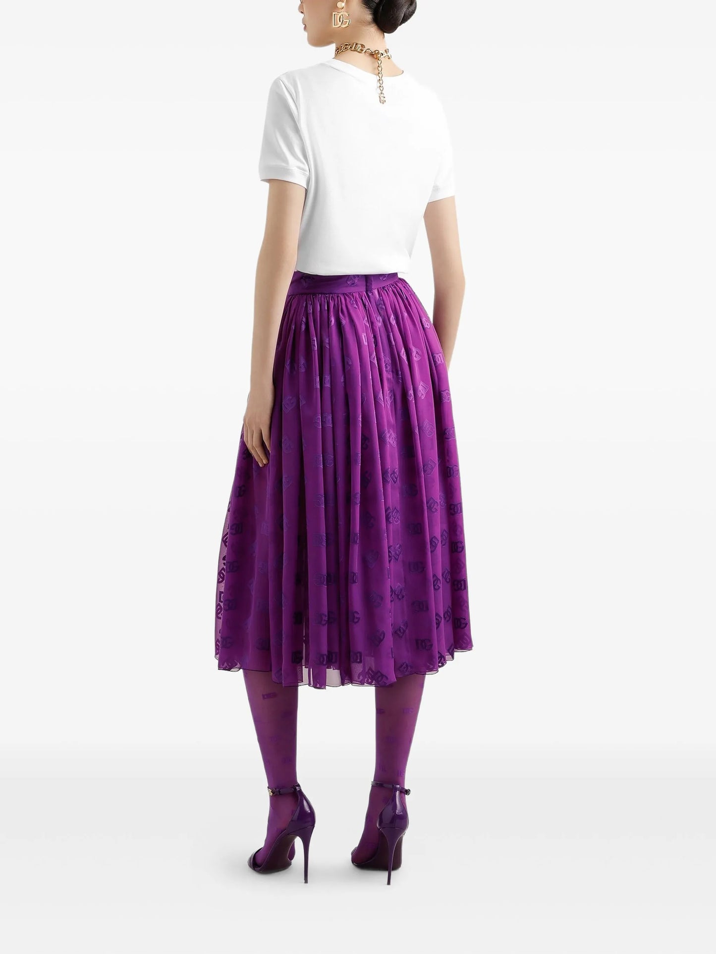 Dolce & Gabbana logo-print midi skirt