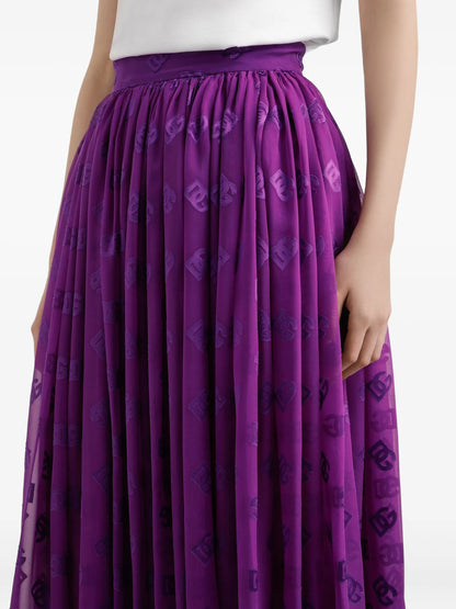 Dolce & Gabbana logo-print midi skirt