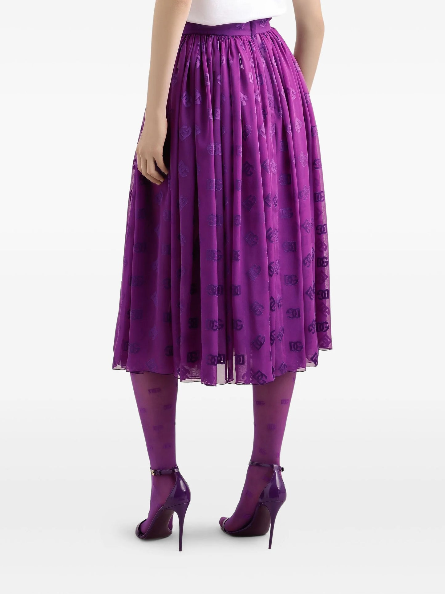 Dolce & Gabbana logo-print midi skirt