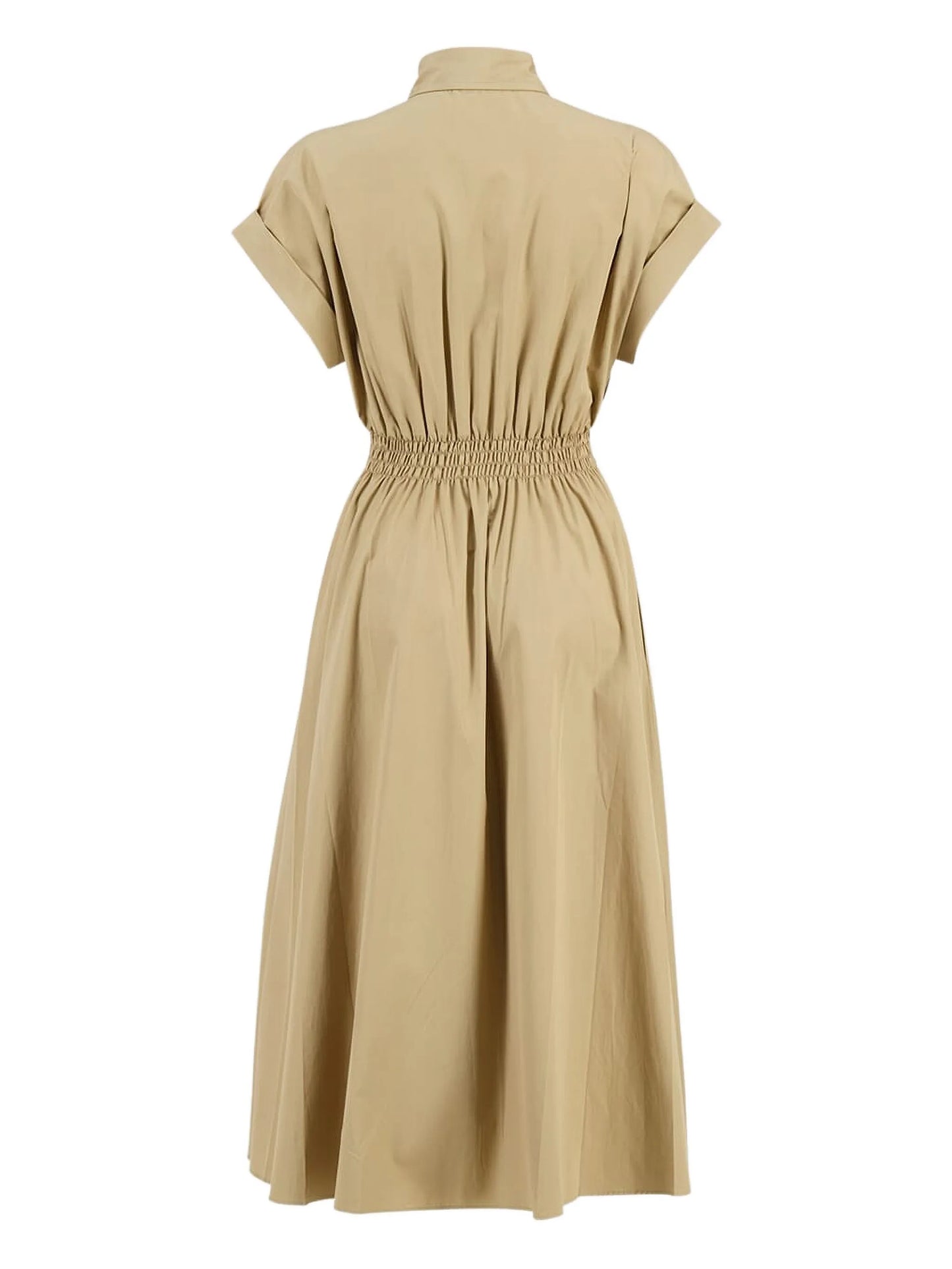 smocked waist shirt dress
