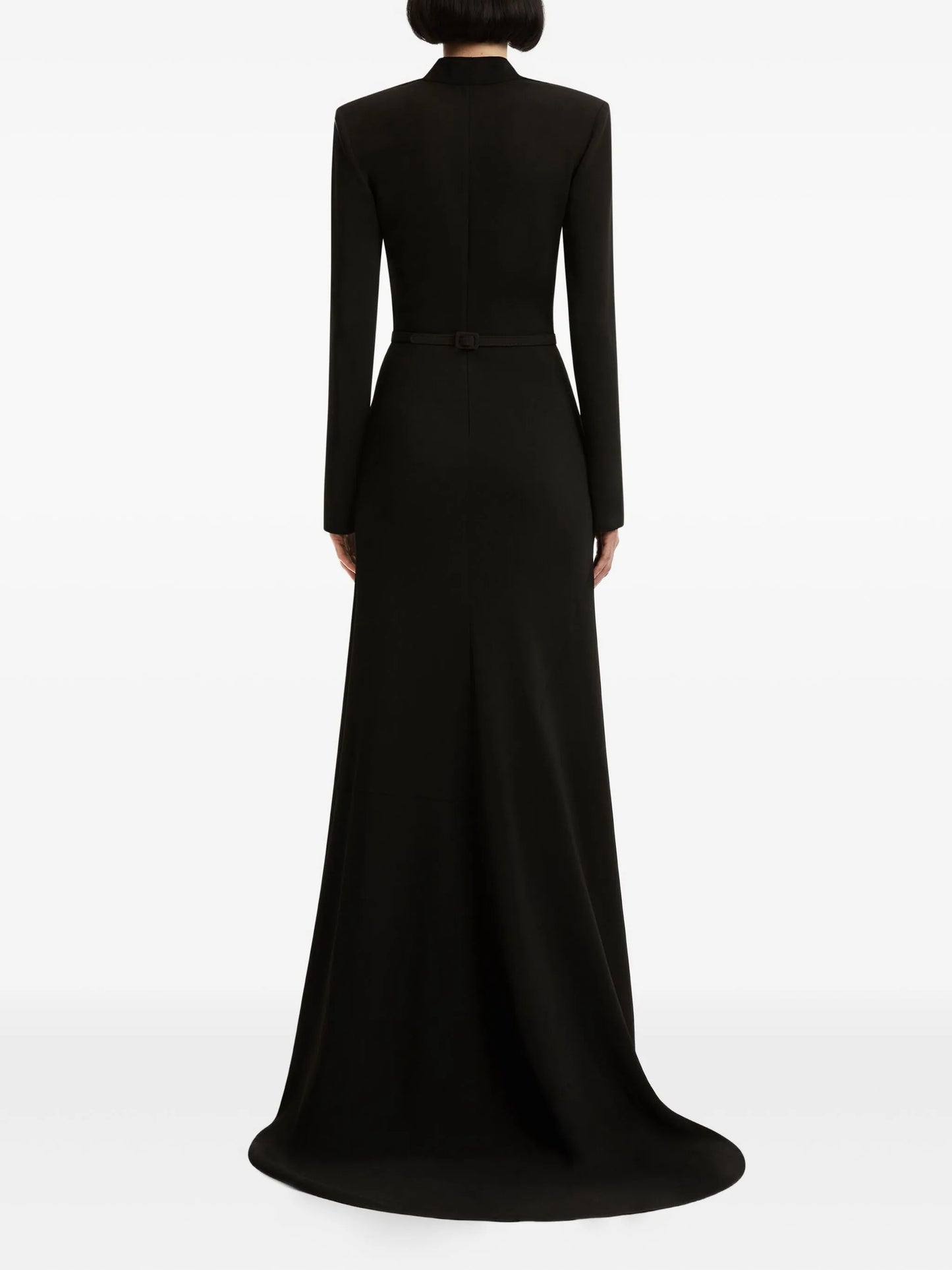 floral-embellished belted gown