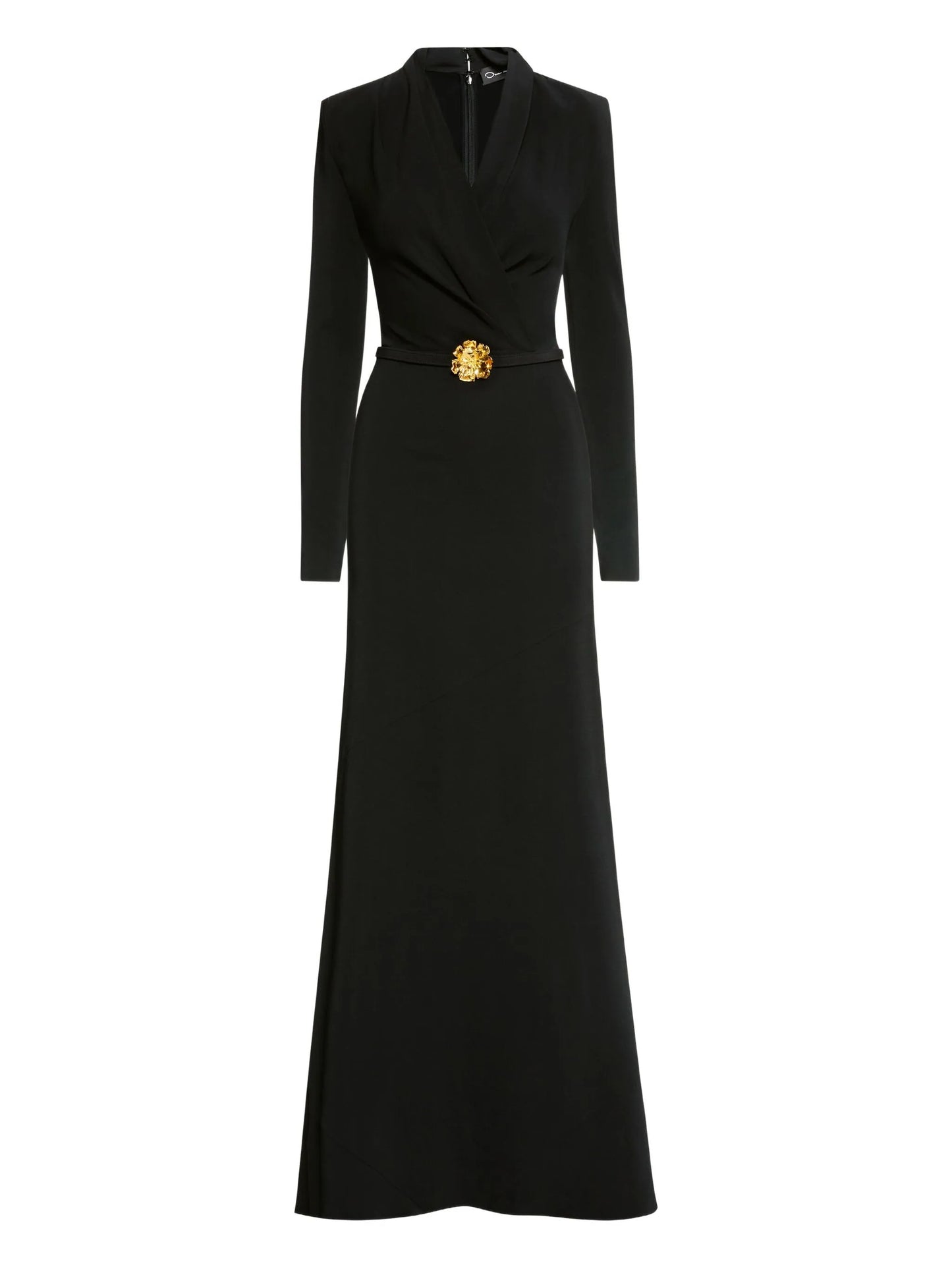 floral-embellished belted gown